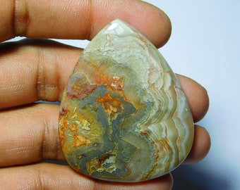 Rare Crazy Lace Agate Cabochon Top Quality Gemstone Hand Polish Loose Stone Semi Precious Stone For Jewelry 22 Ct 33 x 11 #5049 Very !!!
