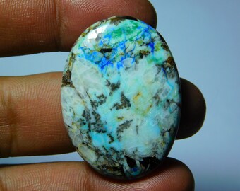 AAA Quality Azurite Turquoise Cabochons,100/% Natural Azurite Turquoise,Azurite Turquoise Loose Stone,Semi Precious 52Cts. 36X17mm.