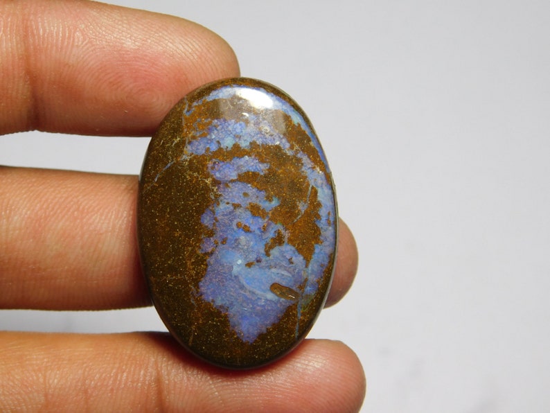 Natural Boulder Opal Gemstone Gorgeous Boulder Opal Cabochon Gemstone Excellent Quality Boulder Opal Loose stone 41Cts.34X23mm image 3