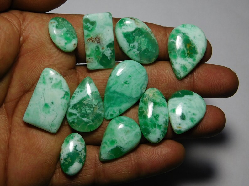11pcs.Top Quality Green Opal lot Natural Green Opal lot Gemstone,Green Opal Loose Stone,Fine Polish Green Opal Semi precious 150Cts.