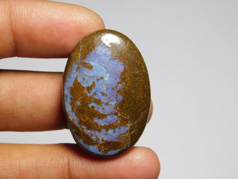 Natural Boulder Opal Gemstone Gorgeous Boulder Opal Cabochon Gemstone Excellent Quality Boulder Opal Loose stone 41Cts.34X23mm image 2