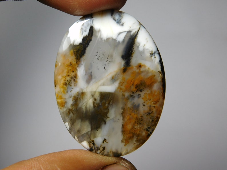 40X29MM Natural Dendritic moss agate Cabochons Top Quality Dendritic moss agate Loose Gemstone Dendritic moss agate semi precious 40cts.
