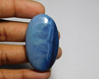 Natural Blue Opal Loose Stone Gorgeous Cabochon Gemstone Excellent Quality 100%Natural 79Cts.(46X27)mm