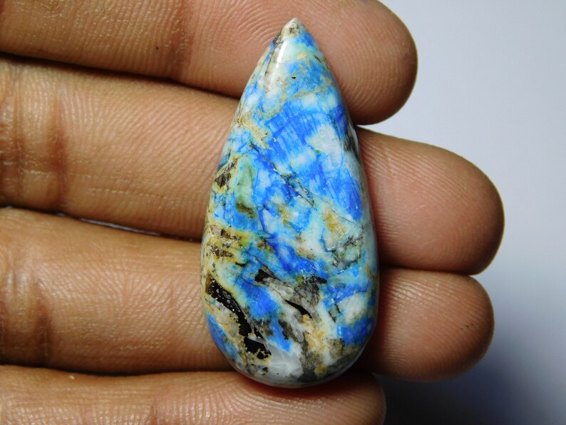 AAA Quality Azurite Turquoise Cabochons,100/% Natural Azurite Turquoise,Azurite Turquoise Loose Stone,Semi Precious 52Cts. 36X17mm.