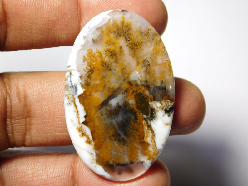 45X29 Natural Dendritic moss agate Cabochons Top Quality Dendritic moss agate Loose Gemstone Dendritic moss agate semi precious 45cts. MM