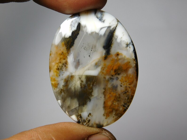 40X29MM Natural Dendritic moss agate Cabochons Top Quality Dendritic moss agate Loose Gemstone Dendritic moss agate semi precious 40cts.