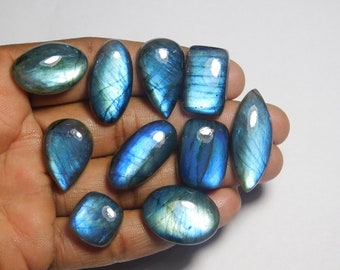 10 pcs Lot ! Natural Labradorite Spectrolite Cabochon Fine quality Labradorite Handmade Gemstone loose stone 200Cts