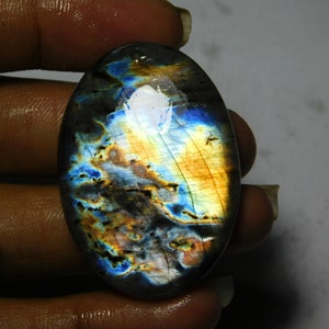 Labradorite Cabochons Amazing Quality Purple Labradorite Spectrolite Gemstone Natural Handmade Labradorite Loose Stone 75cts. (42X29)mm