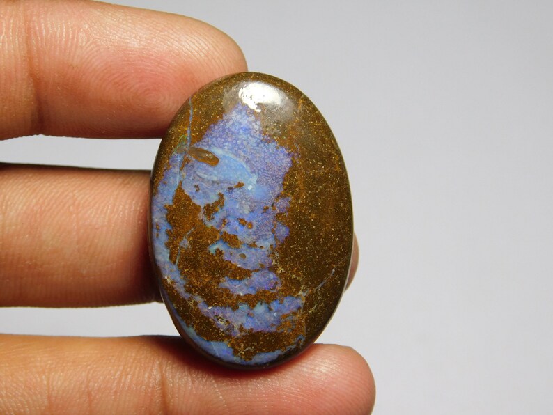 Natural Boulder Opal Gemstone Gorgeous Boulder Opal Cabochon Gemstone Excellent Quality Boulder Opal Loose stone 41Cts.34X23mm image 4