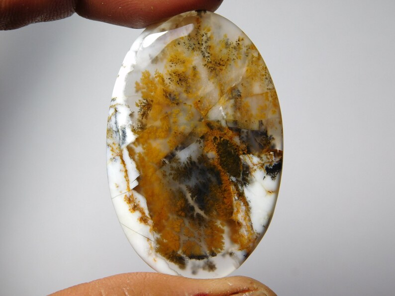 45X29 Natural Dendritic moss agate Cabochons Top Quality Dendritic moss agate Loose Gemstone Dendritic moss agate semi precious 45cts. MM