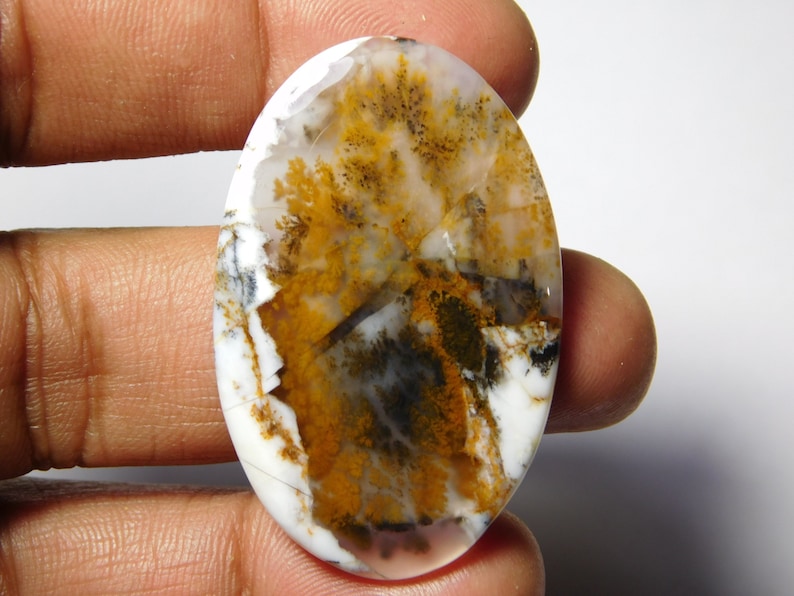 45X29 Natural Dendritic moss agate Cabochons Top Quality Dendritic moss agate Loose Gemstone Dendritic moss agate semi precious 45cts. MM