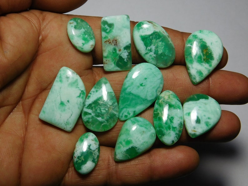 11pcs.Top Quality Green Opal lot Natural Green Opal lot Gemstone,Green Opal Loose Stone,Fine Polish Green Opal Semi precious 150Cts.