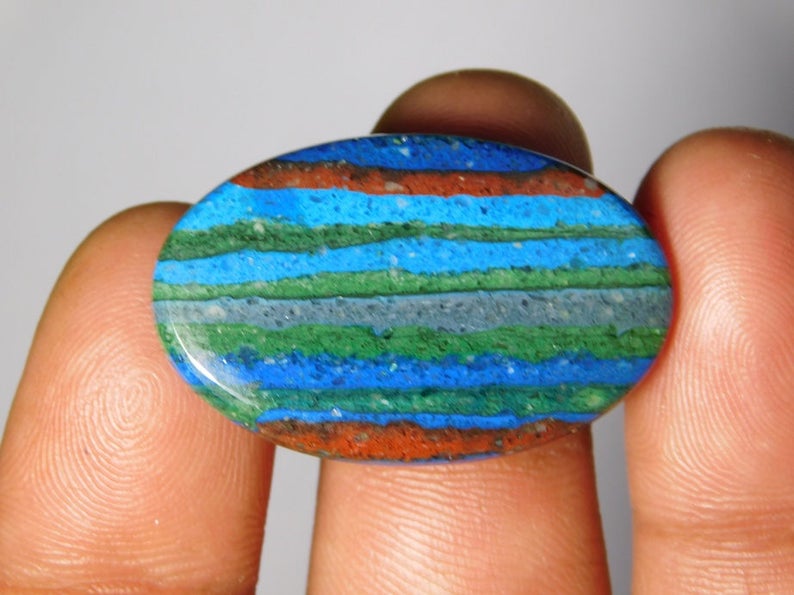 Rainbow Calsilica Gemstone,Rainbow Calsilica Cabochons,Rainbow Calsilica loose Gemstone 16Cts. Christmas sell 50/% off 33X20 MM