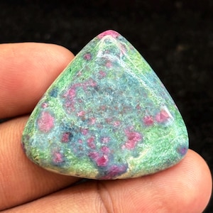 Ruby Zoisite Cabochon: Natural Handmade Gemstone (34X38mm, 86cts.)