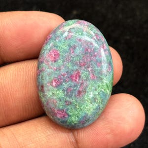 Ruby Zoisite Cabochon: 74ct Oval Gemstone (36X26mm)