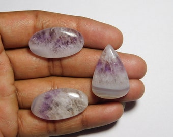 3  Pcs Lot! Natural Amethyst Cabochons Amazing Quality Amethyst Gemstone Top Quality Amethyst loose stone Lot 100% Natural 90Cts.