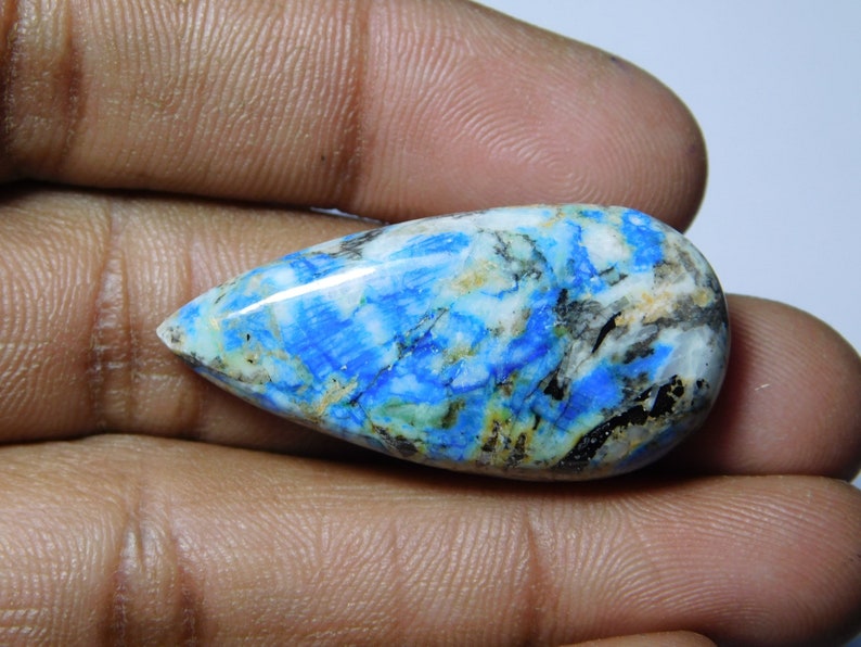 AAA Quality Azurite Turquoise Cabochons,100/% Natural Azurite Turquoise,Azurite Turquoise Loose Stone,Semi Precious 52Cts. 36X17mm.