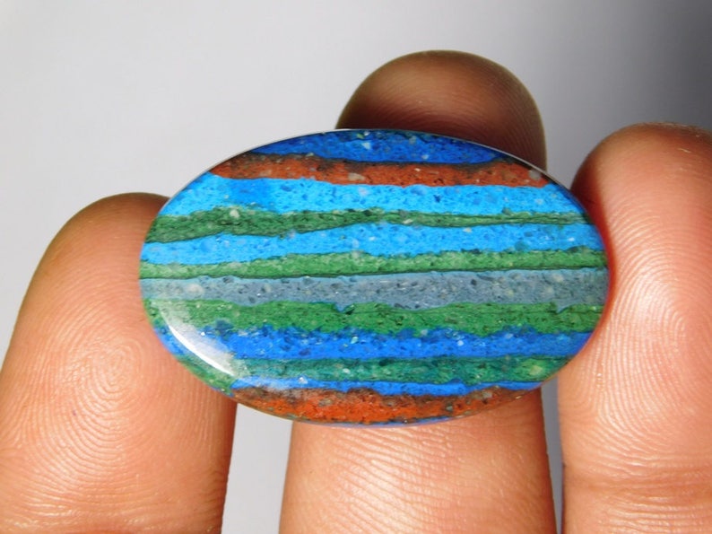 Rainbow Calsilica Gemstone,Rainbow Calsilica Cabochons,Rainbow Calsilica loose Gemstone 16Cts. Christmas sell 50/% off 33X20 MM