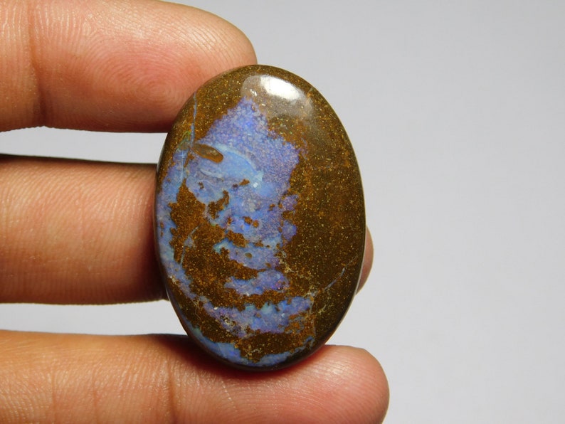 Natural Boulder Opal Gemstone Gorgeous Boulder Opal Cabochon Gemstone Excellent Quality Boulder Opal Loose stone 41Cts.34X23mm image 5