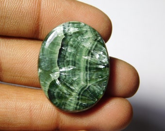 Natural Seraphinite Cabochon,Seraphinite Loose Stone,Seraphinite Gemstone Genuine Natural Handmade Loose stone 33cts.(29X23)mm