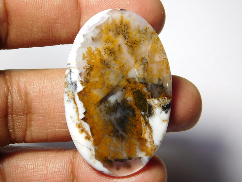 45X29 Natural Dendritic moss agate Cabochons Top Quality Dendritic moss agate Loose Gemstone Dendritic moss agate semi precious 45cts. MM
