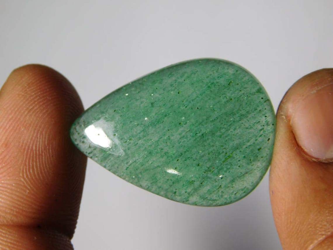 A Rare Green Strawberry Quartz Cabochonstop Quality Etsy