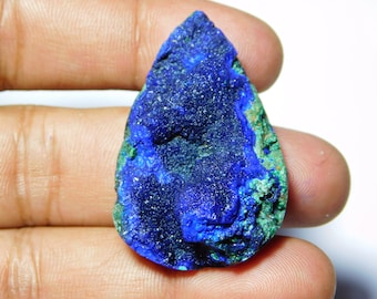 Rare Collection Of  Very Rare & Gorgeous Azurite Malachite Druzy Very High Quality Cabochon,Natural Loose Gemstone 105Cts.(43X28)mm.