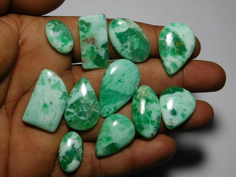 11pcs.Top Quality Green Opal lot Natural Green Opal lot Gemstone,Green Opal Loose Stone,Fine Polish Green Opal Semi precious 150Cts.