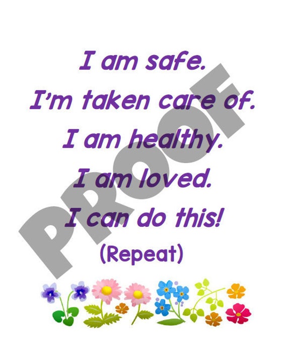 Printable: Kids Anxiety Cards | Calming Mantra | Meditation for Children | Sleep Aid | Panic Attack Help | Affirmation Card | Techniques