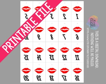 Red Lipstick | Lip | Sense | Live Sales Reverse & Forward Numbers 1-100 | Mirror Image Tags Backwards Inventory Cards 20 per Page Printable