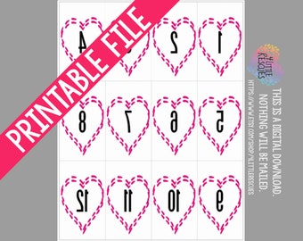 Printable: Heart Forward Reverse Live Sale Facebook Numbers 1-600 | PDF Digital Download | Mirror Image Backwards LLR Paparazzi Hearts