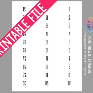 Printable: Forward AND Reverse/Mirror Image Labels Tags Numbers 1-2000 | Leggings Stickers | Live Facebook Sales | 30 per page | Avery 5160