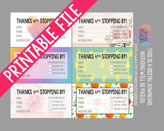 Printable Raffle Tickets | Information Cards | Bundle of 6 JPEGs | Business Cards | Instant Digital Download | Ticket | Giveaway | Drawing