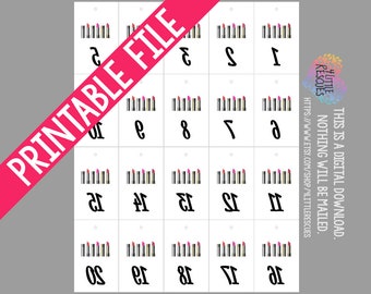 Printable Reverse & Forward Numbers 1-100 | Facebook Live Sales | Lipstick | Lip | Sense | Mirror Image Tags Backwards Inventory Cards