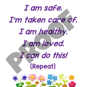 Printable: Kids Anxiety Cards | Calming Mantra | Meditation for Children | Sleep Aid | Panic Attack Help | Affirmation Card | Techniques image 3