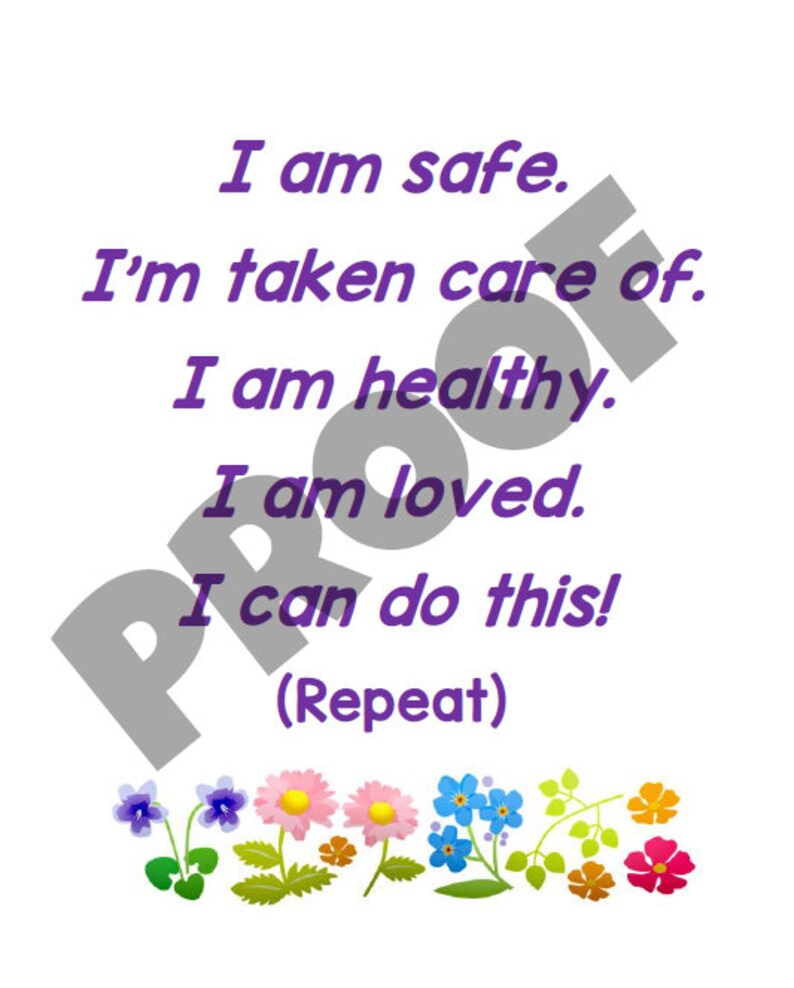 Printable: Kids Anxiety Cards | Calming Mantra | Meditation for Children | Sleep Aid | Panic Attack Help | Affirmation Card | Techniques image 3