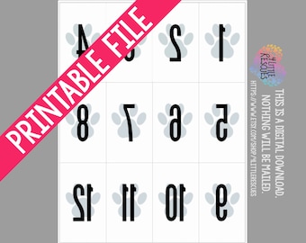 Printable: Dog Paw Print Forward Reverse Live Sale Facebook Numbers 1-600 | PDF Digital Download | Mirror Image Backwards LLR Paparazzi Paws