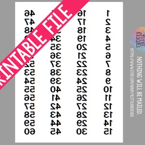 Druckbar: vorwärts UND rückwärts Spiegelbild Etiketten Tags Zahlen 1-2040 | Aufkleber | Live Facebook-Verkäufe | 60 pro Seite | Avery 5155 1 bis 2040