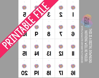 LLR Daisy Facebook Live Sale Reverse & Forward Numbers 1-500 | Mirror Image Tags | Backwards Inventory Cards | 20 per Page Printable PDF