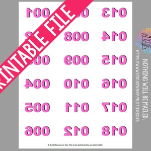 Afdrukbaar: Live Facebook-verkoop omgekeerde nummers 1-500 | Spiegelbeeldtags | Roze en goud | Zwart en roze | Afdrukbare PDF | Sieraden verkoop