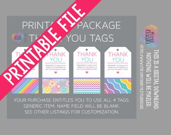 Blank LLR Printable Package Tags | Not Customized | Receive 4 JPEG Designs | Digital Care Card | Wash Instructions | Package Insert |