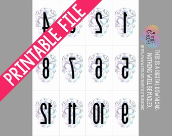 Printable: Sugar Skulls Forward Reverse Live Sale Facebook Numbers 1-240 | PDF Digital Download Mirror Image Backwards LLR Paparazzi Skull