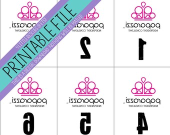 Printable: Vintage Paparazzi Logo Forward AND Reverse Mirror Image Pink Crown Hanger Tags | Live Facebook Sales Numbers 1-500 | Digital PDF