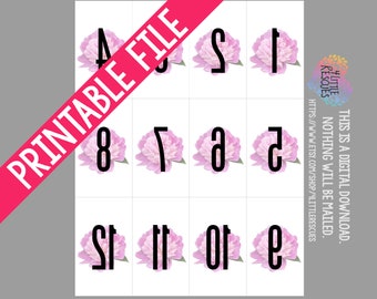 Printable: Pink Flowers Forward Reverse Live Sale Facebook Numbers 1-600 | PDF Digital Download | Mirror Image Backward LLR Paparazzi Flower