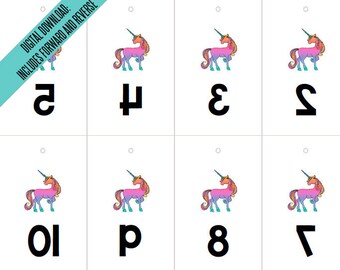 LLR Unicorn Facebook Live Sale Reverse & Forward Numbers 1-200| Mirror Image Tags | Backwards Inventory Cards | 20 per Page Printable PDF