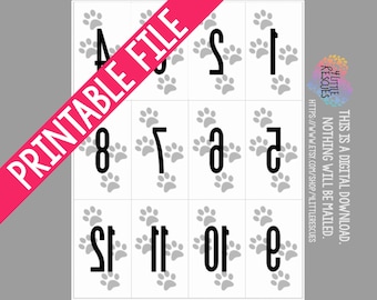 Printable: Dog Paw Prints Forward Reverse Live Sale Facebook Numbers 1-600 | PDF Digital Download | Mirror Image Backwards LLR Paparazzi