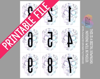 Printable: Sugar Skulls Forward Reverse Live Sale Facebook Numbers 1-450 | PDF Digital Download | Mirror Image Backwards Tags LLR Paparazzi