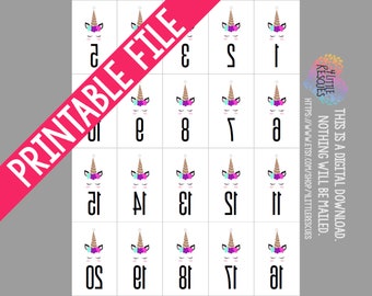 Printable: LLR Paparazzi Unicorn Facebook Live Sale Reverse & Forward Numbers up to 6000 | Mirror Image Tags | Backwards Inventory Cards PDF