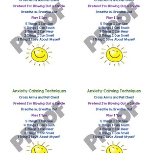 Printable: Kids Anxiety Cards | Calming Mantra | Meditation for Children | Sleep Aid | Panic Attack Help | Affirmation Card | Techniques image 2