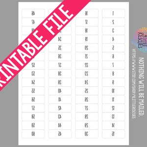 Printable: Forward AND Reverse/Mirror Image Labels Tags Numbers 1-540 | Leggings Stickers | Live Facebook Sales | 60 per page | Avery 5155